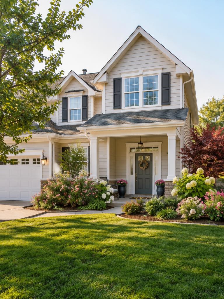 Suburban home with a well-kept garden